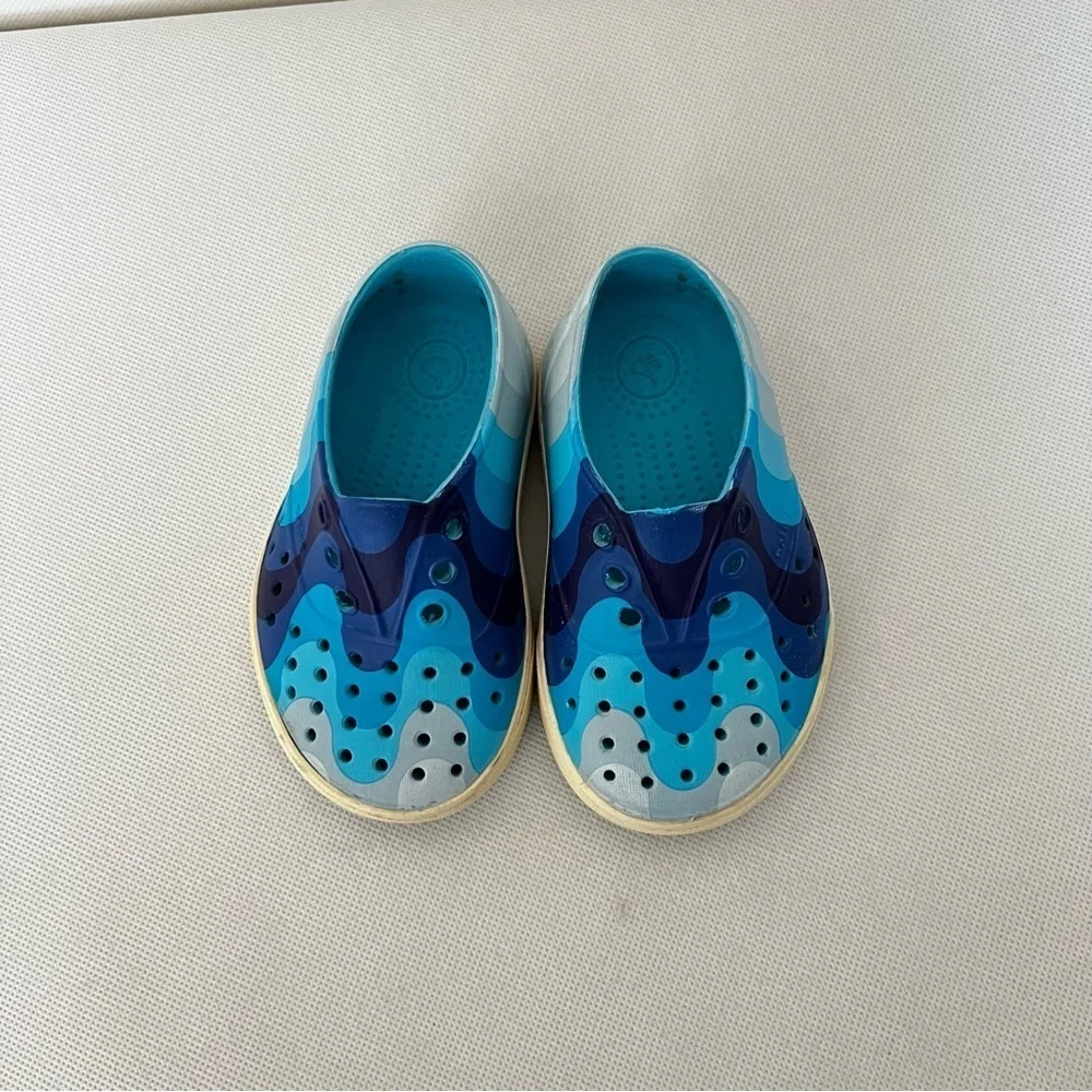 Native Toddler Kids Miller Shoes C6 Blue Tie Dye Boy Lightweight